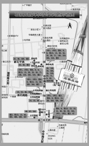 石家庄新客站公交站点图 石家庄新火车站公交站点分布图车辆进出图 石家庄铁路 第2张