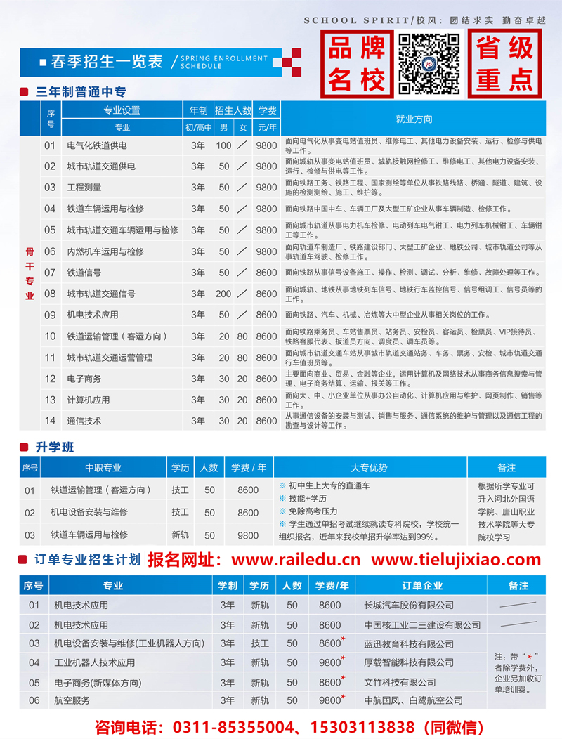 石家庄铁路学校2020年春季招生简章 2020年春石家庄铁路学校招生简章（图） 学校图片 第3张