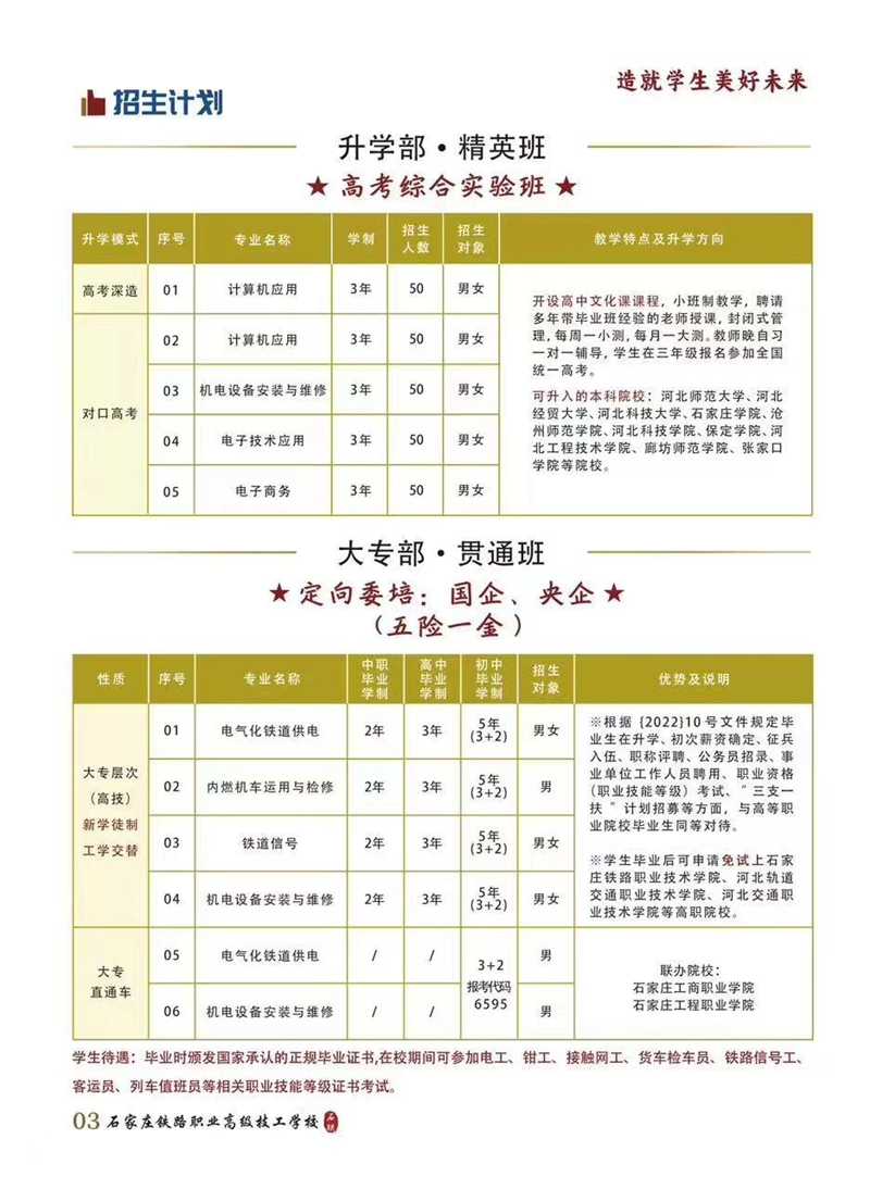 石家庄铁职业高级技工学校2024年升学班专业 石家庄铁路职业高级技工学校2024秋季招生简章新版 学校图片 第4张